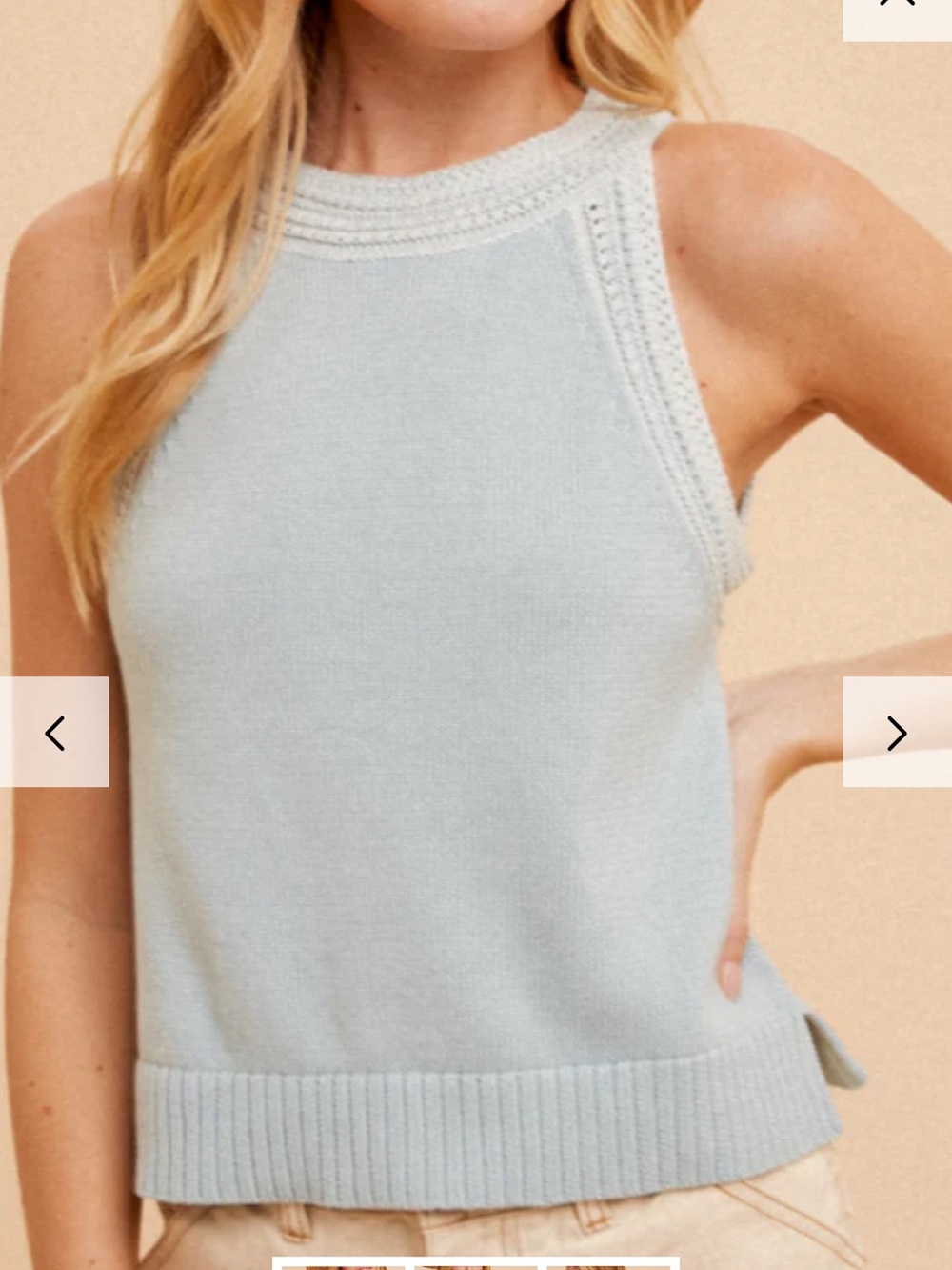 Sky Blue Crochet Sweater